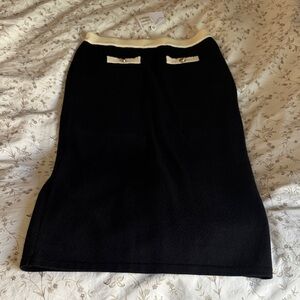WAYF never worn, tags on. Elegant Black Knit Skirt with Cream Accents